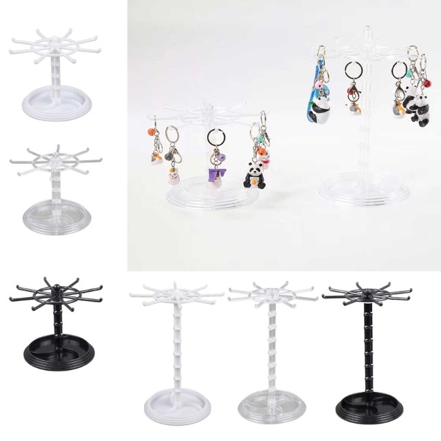 Jewelry Rotating Rings Display Holder Organizer Necklace Keychain